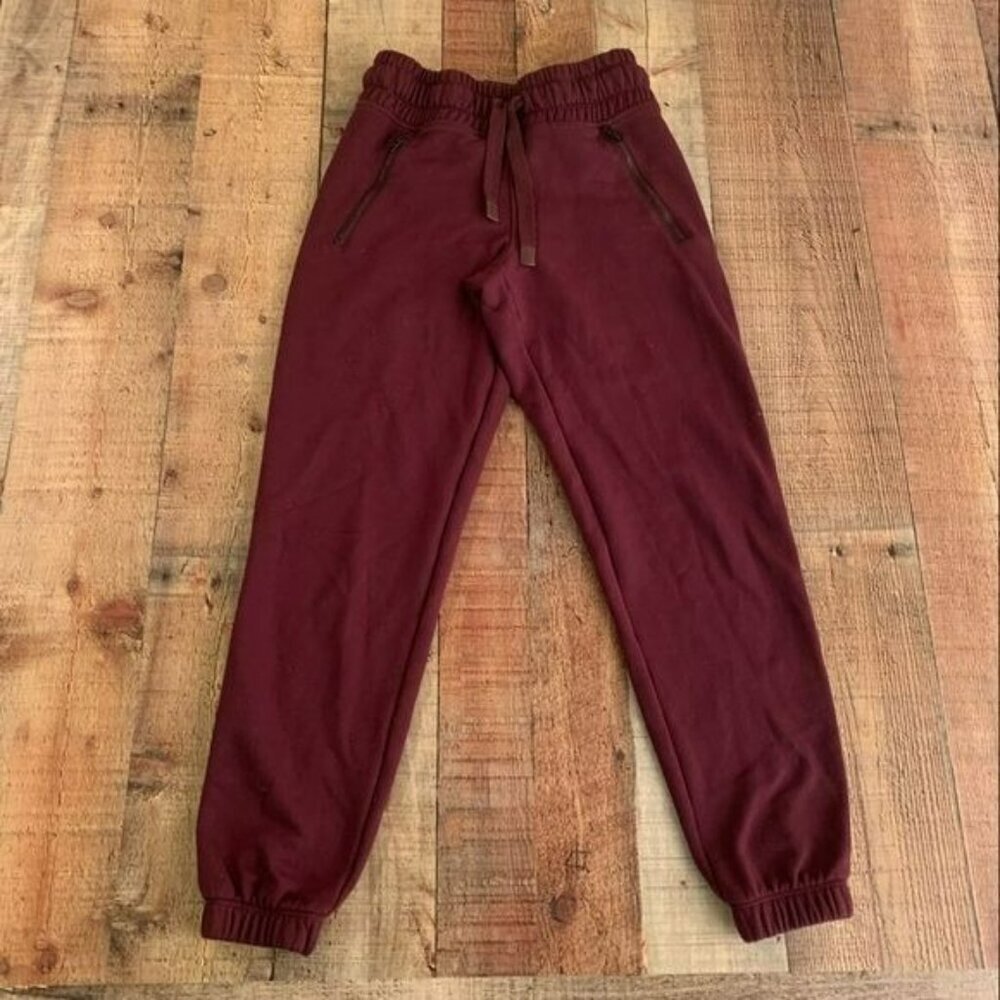 Athleta womens size xxs maroon sweat pants joggers